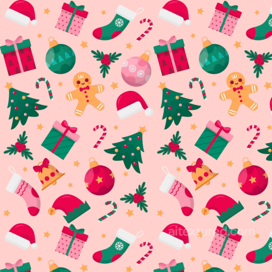 Christmas Pink Patterned Texture with Festive Elements Christmas Pink texture preview