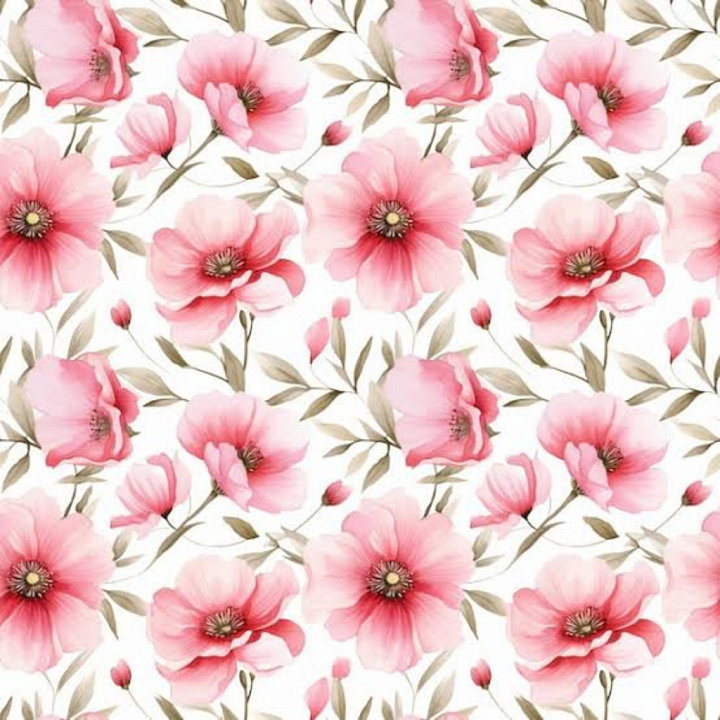 Pink Flower of Soft Pink Watercolor Flower Pattern on Light Background seamless PBR texture preview