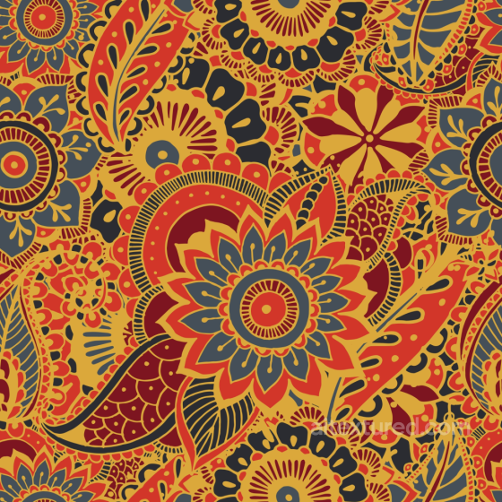 Retro Paisley Fabric Seamless Texture with Warm Floral Motifs Retro Paisley texture preview