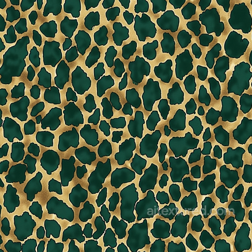 Leopard Print Fabric Texture in Deep Green and Tan seamless Leopard Print PBR texture