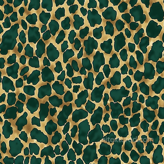Leopard Print Fabric Texture in Deep Green and Tan Leopard Print texture preview