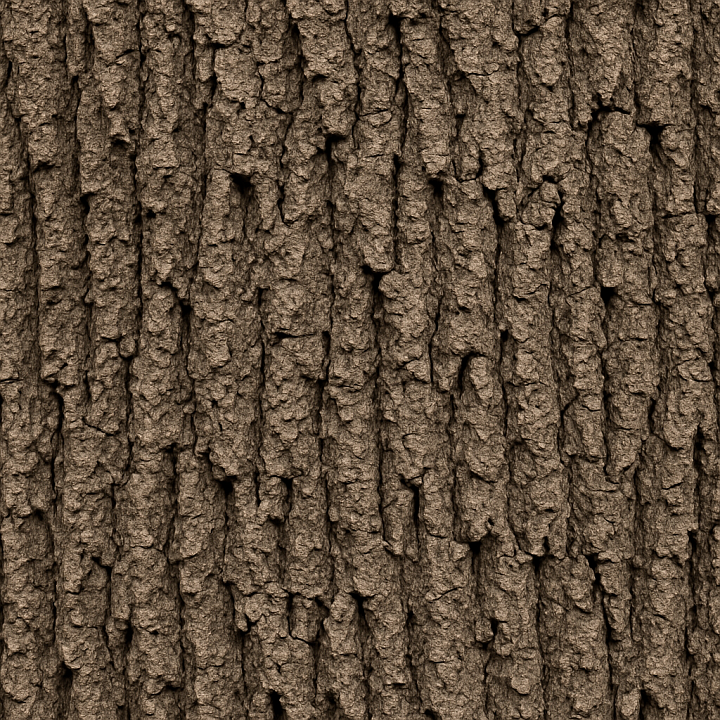Matte Oak Bark Wood seamless PBR texture preview