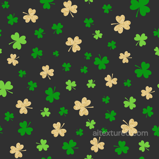 Featuring Green and Gold Shamrock Pattern seamless St patrick digital paper bundle PBR texture
