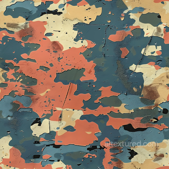 Of Rusty Painted Camouflage Coating With Organic Patch Pattern Color Camouflage texture preview
