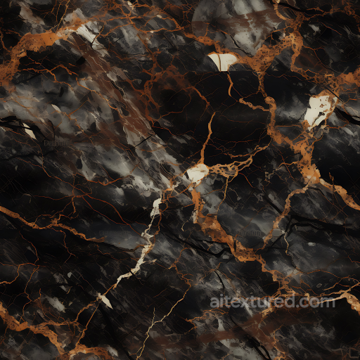 Brown and Black Marble PBR Texture Featuring Gold Vein Patterns seamless Marble PBR texture
