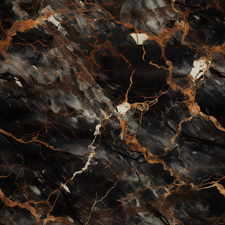 Brown and Black Marble Featuring Gold Vein Patterns seamless PBR texture preview