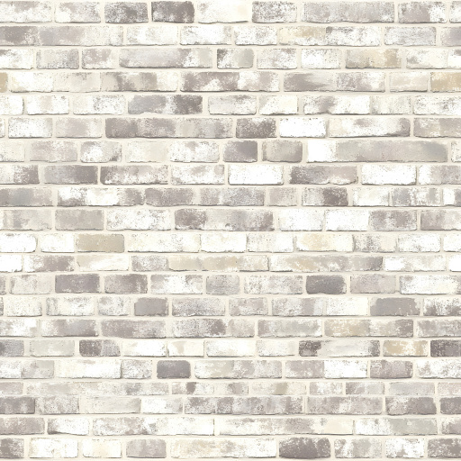 Seamless 3D Cracked and Chipped Whitewashed Brick Wall PBR Texture