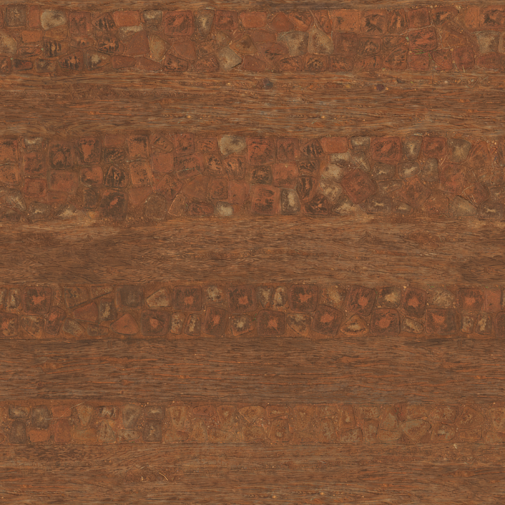 Wood Stone Pathway - Wood Dusty Worn Path Pathway Rocks seamless PBR texture preview