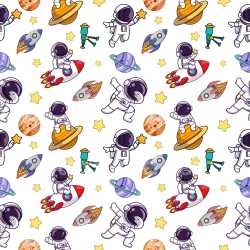 Pattern Bundle - Seamless 3D pattern PBR texture with playful space motifs and bright colors texture preview