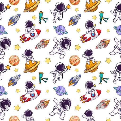 pattern PBR texture with playful space motifs and bright colors seamless Pattern Bundle PBR texture