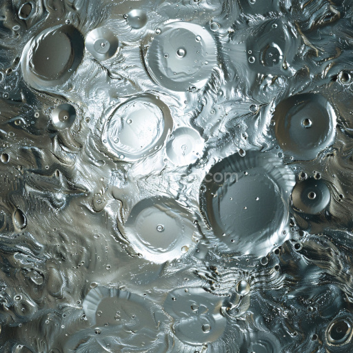 Seamless 3D PBR Texture of Glossy Liquid Surface with Bubble Patterns