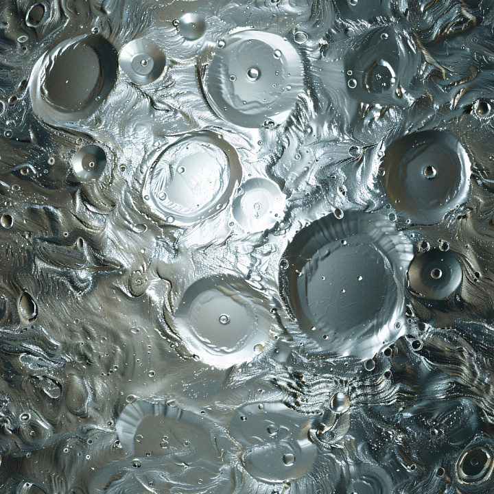 Glossy Liquid Surface with Bubble Patterns seamless PBR texture preview