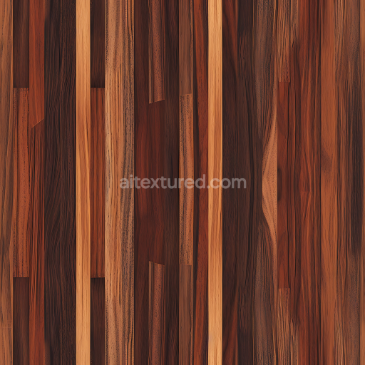 Seamless 3D Exotic Wood Plank Floor PBR Texture with Rich Grain Variation and Warm Tones