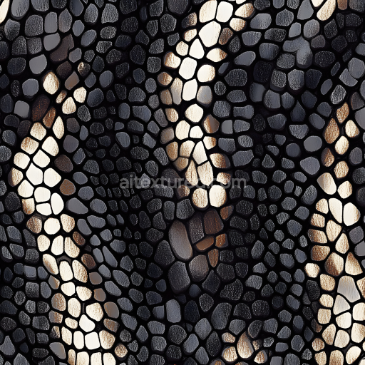 Seamless 3D Reptilian Skin PBR Texture with Detailed Scale Pattern and Natural Sheen