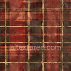 seamless Seamless 3D PBR Plaid Texture with Warm Red, Brown, and Ochre Brush-Stroke Pattern texture 8k free download PBR