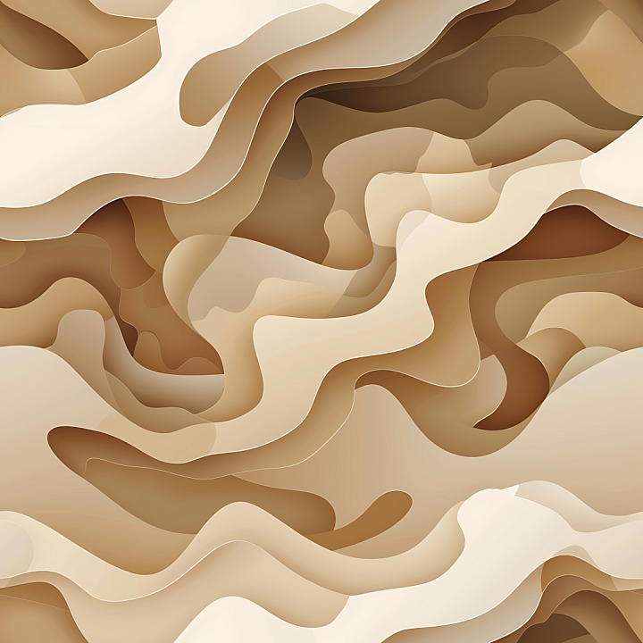 Stylized Desert Camouflage with Soft Layered Shapes and Warm Tones seamless PBR texture preview