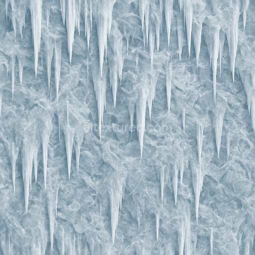 Seamless 3d texture pbr 8k ice stalactite surface with ice spikes and ice needles pattern