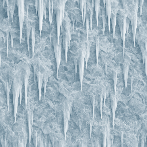 Ice Stalactite Surface With Ice Spikes And Ice Needles Pattern seamless Ice PBR texture