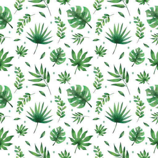 Pattern Bundle - Seamless 3D PBR Pattern Texture with Watercolor Tropical Leaves Motifs texture preview