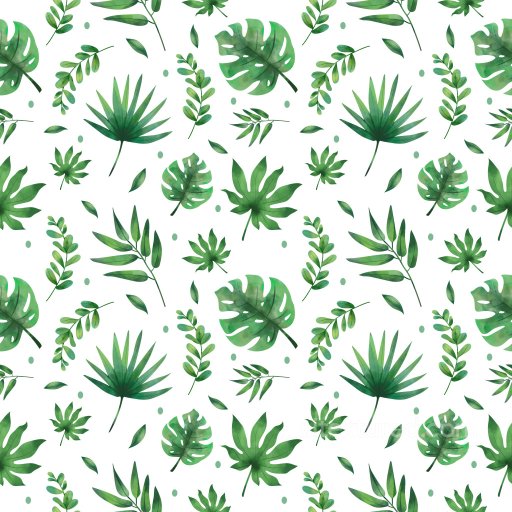 Pattern Texture with Watercolor Tropical Leaves Motifs seamless Pattern Bundle PBR texture