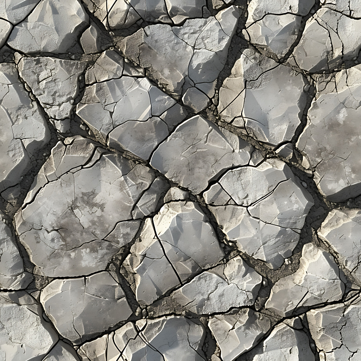 Cracked Stone Ground With Weathered Slabs seamless PBR texture preview