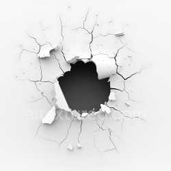 seamless Seamless 3D cracked plaster PBR texture with central hole and fractured edges texture 8k free download PBR