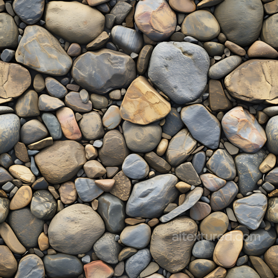 Smooth River Pebble Stone Ground PBR Texture with Natural Color Variations Stone texture preview