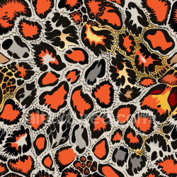 seamless Seamless 3D PBR Leopard Print Texture with Vibrant Orange and Black Spots texture 8k free download PBR