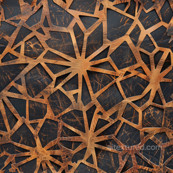 Distressed Cracked Brown Leather PBR Texture with Geometric Pattern Leather texture preview