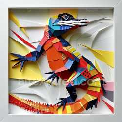 seamless Seamless 3D PBR Texture of Colorful Origami-Style Caiman Lizard Scales texture 8k free download PBR