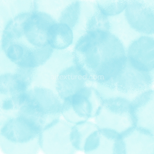 Seamless 3D PBR Texture Featuring Soft Light Blue Watercolor Circles