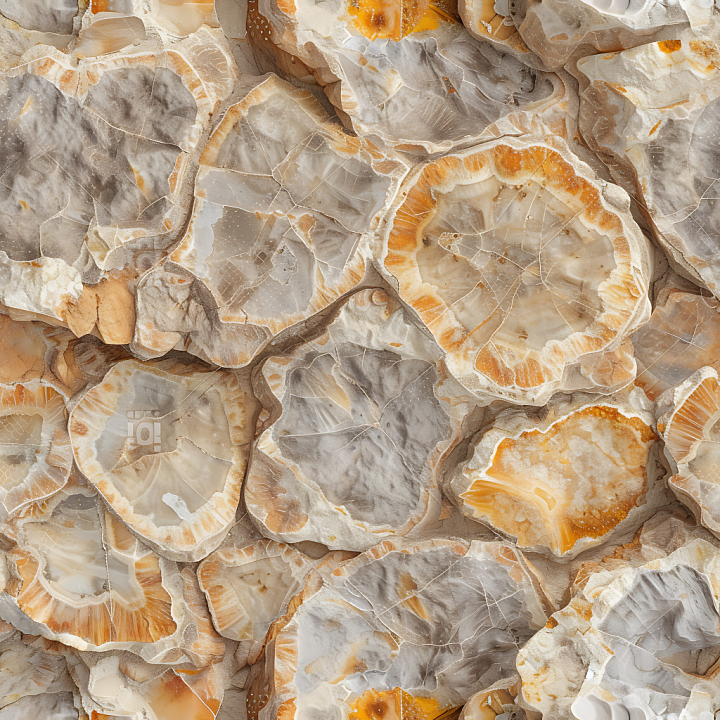 Agate Stone Slab with Orange and gray Patterns seamless PBR texture preview