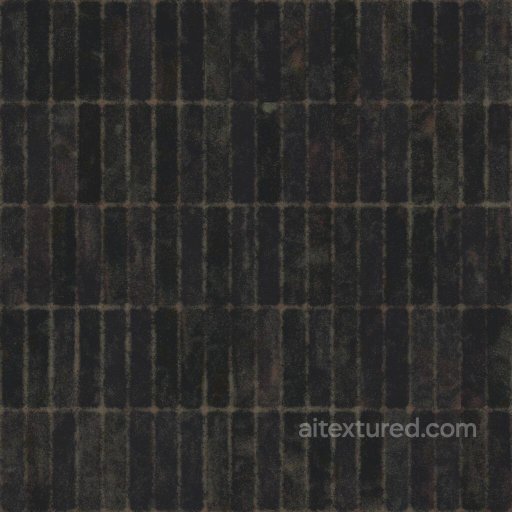 Black Concave Wall Tiles with Edge and Surface Wear | Free PBR seamless Tile PBR texture
