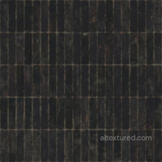 Black Concave Wall Tiles with Edge and Surface Wear | Free PBR Tile texture preview