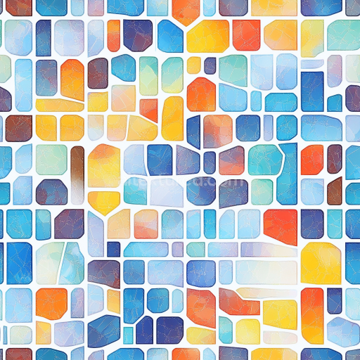 Seamless 3D PBR Mosaic Texture of Multicolored Cracked Glass Tiles texture preview