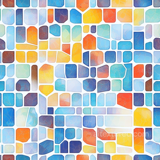 Mosaic Texture of Multicolored Cracked Glass Tiles seamless Mosaic PBR texture