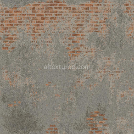 Red Brick Wall Texture Covered by Cement | Free PBR