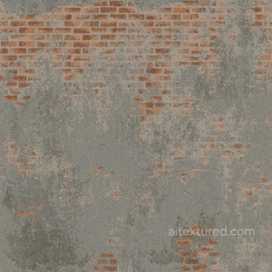 Red Brick Wall Texture Covered by Cement | Free PBR Brick texture preview