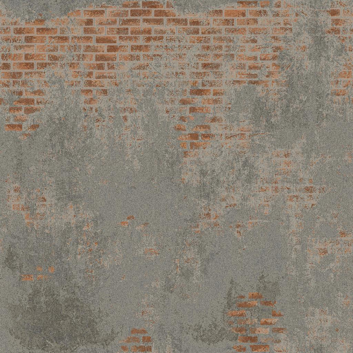 Red Brick Wall Covered by Cement seamless PBR texture preview