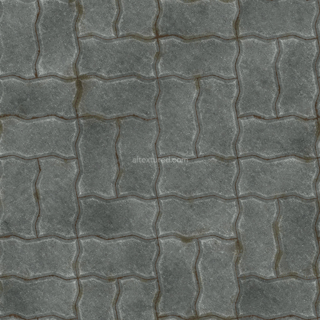 Seamless dark paving stones PBR texture for 3D applications