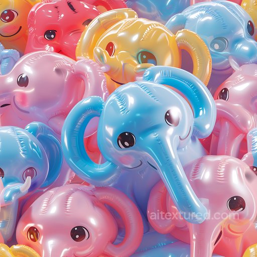 inflated glossy elephant balloon PBR texture with colorful vinyl surface seamless Inflated PBR texture