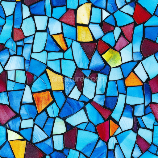 Seamless 3D Mosaic PBR Texture Featuring Colorful Glass Shard Tiles texture preview