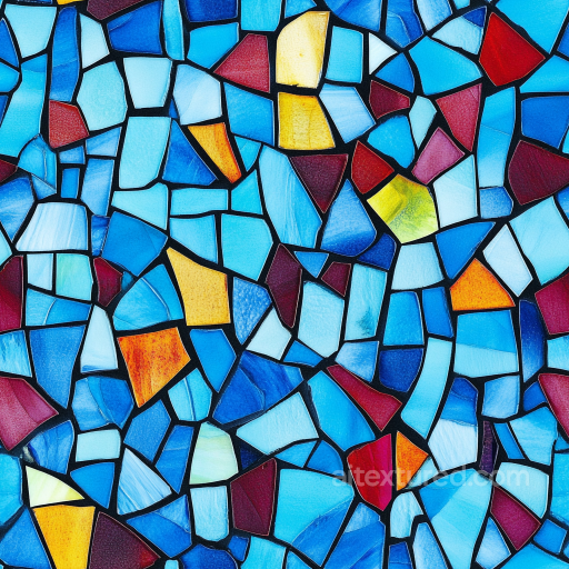 Mosaic PBR Texture Featuring Colorful Glass Shard Tiles seamless Mosaic PBR texture