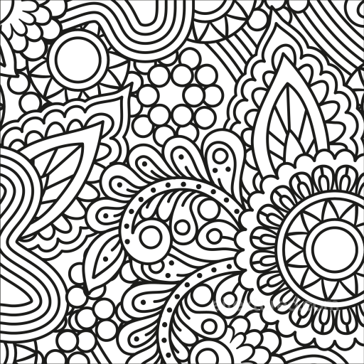 with Intricate Black and White Floral Design seamless White & Black PBR texture