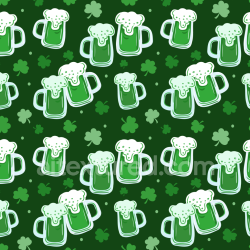 seamless Seamless 3D PBR Texture with Green Beer Mugs & Four-Leaf Clovers texture 8k free download PBR