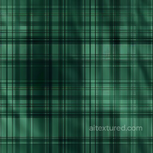 Seamless 3D Plaid Pattern Metal PBR Texture with Green and Black Grid texture preview