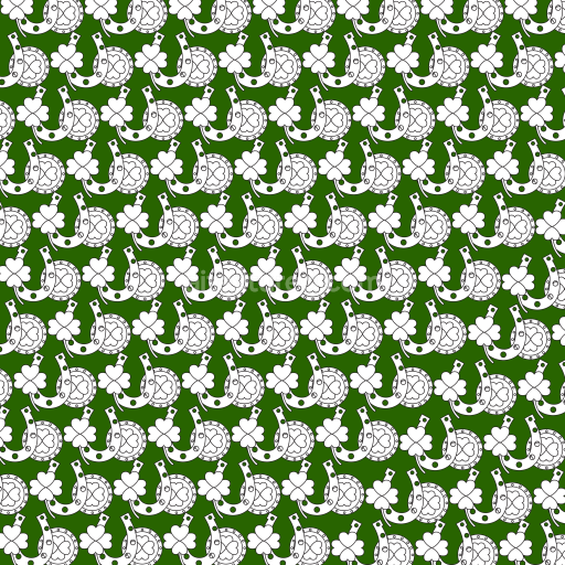 Seamless 3D PBR Texture with St Patrick Horseshoe and Clover Pattern