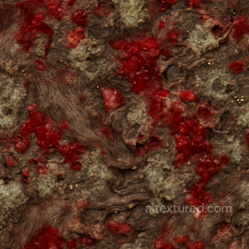 Halloween - Rat Fur With Dusty Particles And Wet Blood Splatter Accents texture preview
