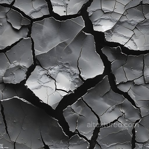 Cracked Dry Earth PBR Texture with Deep Fissures and Large Plates seamless Cracked & Holes PBR texture