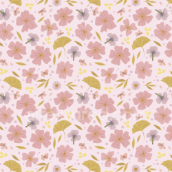 seamless Seamless 3D PBR Watercolor Cherry Floral Fabric Texture with Soft Pastel Flowers texture 8k free download PBR